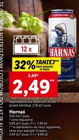 Lidl Piwo harnaś jasne pełne oferta