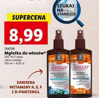 Lidl Mgiełka z wyciągiem bursztynu do włosów zniszczonych jantar medica oferta