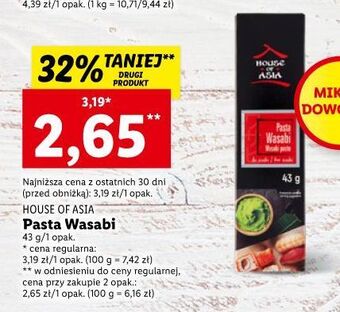 Lidl Pasta wasabi house of asia oferta