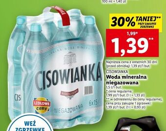 Lidl Woda niegazowana cisowianka oferta