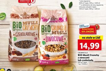 Lidl Musli owocowe crownfield bio organic oferta
