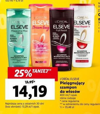 Lidl Szampon do włosów regenerujący l'oreal elseve total repair 5 oferta