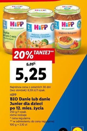 Lidl Makaron z łososiem marchewką i brokułami hipp oferta