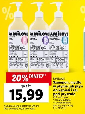 Lidl Naturalne mydło w płynie yope familove oferta