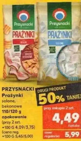 Kaufland Przysnacki Prażynki solone, bekonowe, 110/120g, opak. oferta