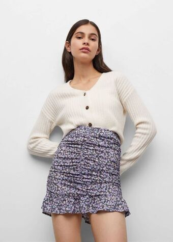 MANGO Minispódniczka w kwiaty z falbankami oferta