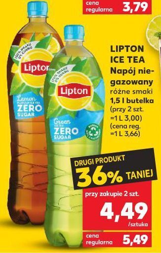 Kaufland Herbata mrożona lemon zero sugar lipton ice tea oferta