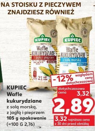 Kaufland Wafle kukurydziane z jagłą i pieprzem kupiec oferta