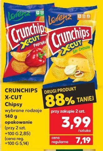 Kaufland Chipsy ser-cebula crunchips x-cut oferta