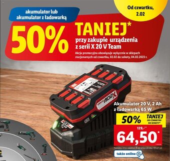 Lidl Parkside Akumulator 20 V ,2 ah z ładowarką 65 W oferta