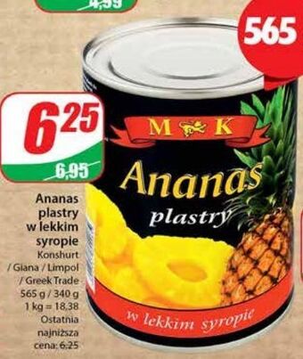 Ananas plastry m&k
