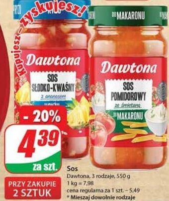 Dino Sos słodko-kwaśny z ananasem dawtona oferta