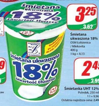 Dino Śmietana ukwaszona 18% osm łobżenica oferta