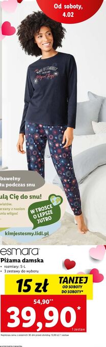 Lidl Piżama damska s-l esmara oferta