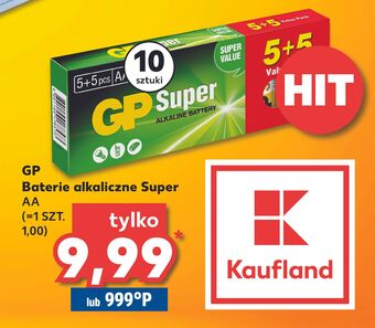 Kaufland Baterie alkaiczne aa gp super alkaline oferta