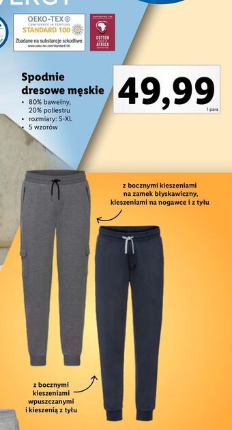Lidl Spodnie dresowe męskie s-xl livergy oferta