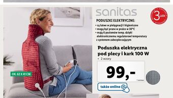 Lidl Poduszka elektryczna 100 w sanitas oferta
