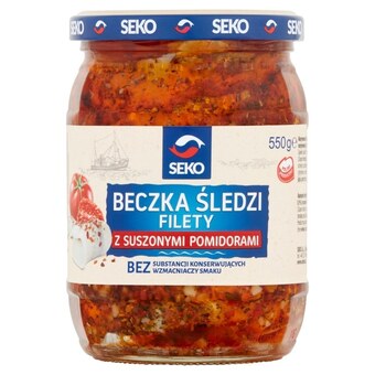 Intermarche Seko beczka śledzi filety z suszonymi pomidorami 550 g oferta