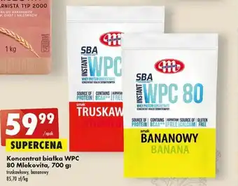 Biedronka Mlekovita Koncentrat białka WPC 80 700g truskawkowy, bananowy oferta