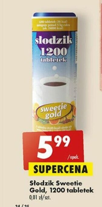 Słodzik Sweetie Gold, 1200 tabletek
