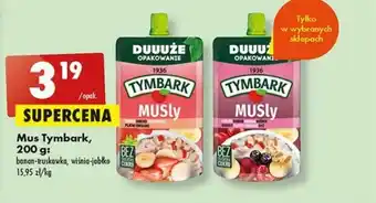 Biedronka Tymbark Mus 200g banan-truskawka, wiśnia-jabłko oferta