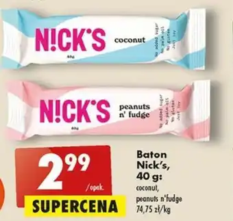 Biedronka Nick's Baton 40g coconut, peanuts n'fudge oferta