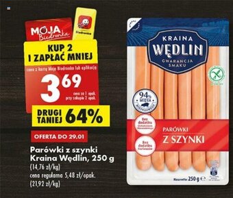 Biedronka Kraina Wędlin Parówki z szynki 250g oferta