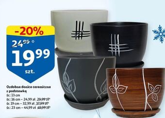 Auchan Doniczka ceramiczna z podstawką 19 cm oferta