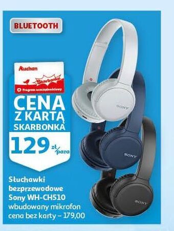 Auchan Słuchawki whch510 czarne sony oferta