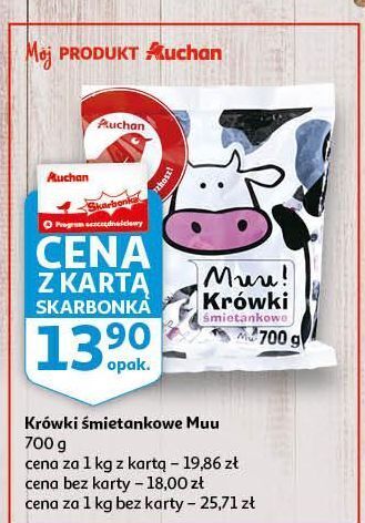 Auchan Krówki śmietankowe muu! auchan oferta