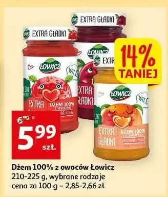 Auchan Dżem extra gładki truskawkowy łowicz 100% z owoców oferta