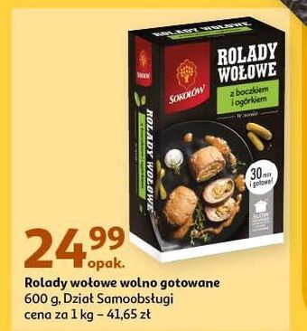 Auchan Rolady wołowe z boczkiem i ogórkiem sokołów oferta