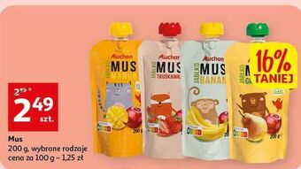 Auchan Mus jabłko-truskawka auchan różnorodne (logo czerwone) oferta