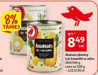 Auchan Ananas kawałki w lekkim syropie auchan na co dzień (logo zielone) oferta