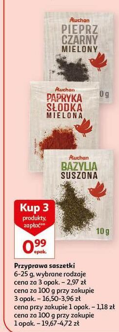 Auchan Bazylia suszona auchan różnorodne (logo czerwone) oferta