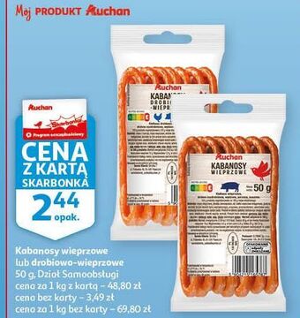 Auchan Kabanosy drobiowo-wieprzowe auchan różnorodne (logo czerwone) oferta