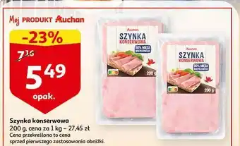 Auchan Szynka konserwowa - plastry auchan różnorodne (logo czerwone) oferta