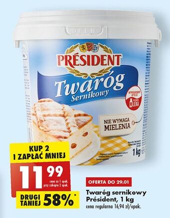 Biedronka Twaróg sernikowy president oferta