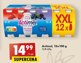 Biedronka Jogurt truskawkowy + jeżynowo-jagodowy danone actimel oferta