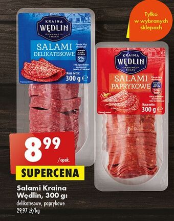 Biedronka Salami delikatesowe kraina wędlin oferta