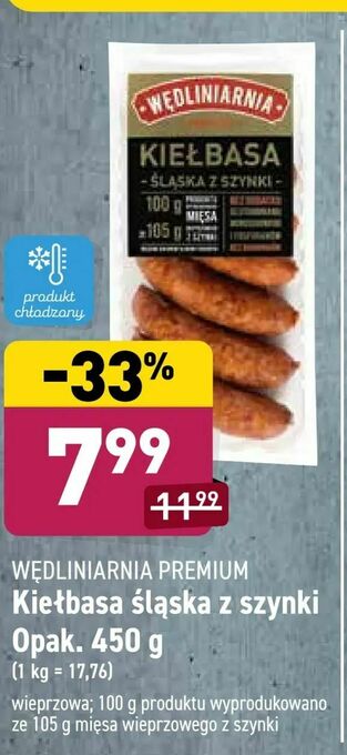 ALDI Kiełbasa śląska z szynki oferta