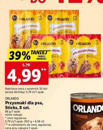 Lidl Przysmak dla psa z drobiu orlando oferta
