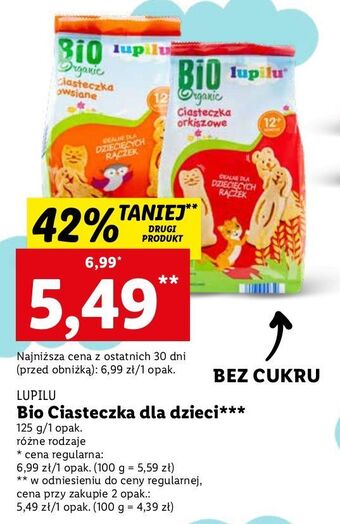 Lidl Ciasteczka owsiane lupilu bio oferta