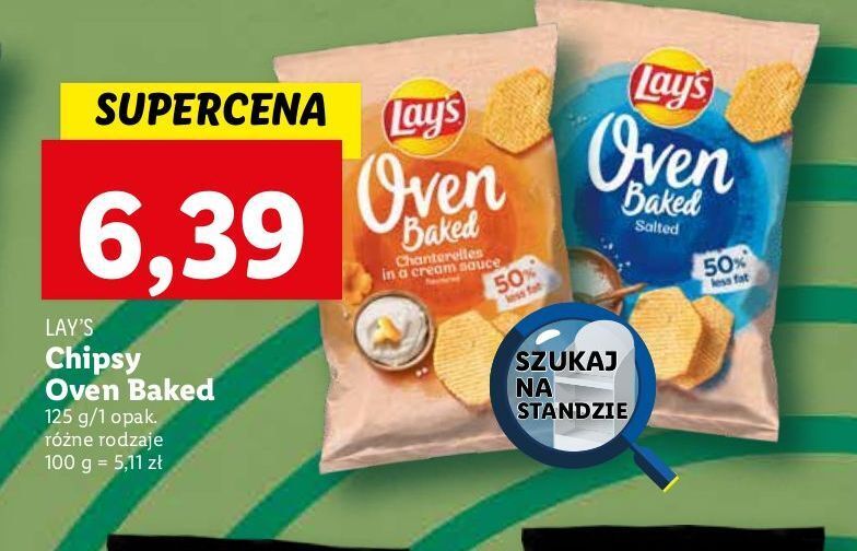 Promocja Chipsy solone lay's oven baked (prosto z pieca) w Lidl