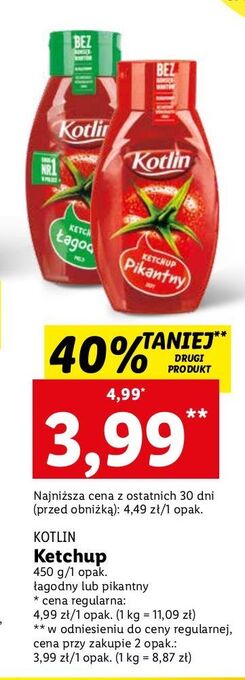 Lidl Ketchup pikantny kotlin oferta