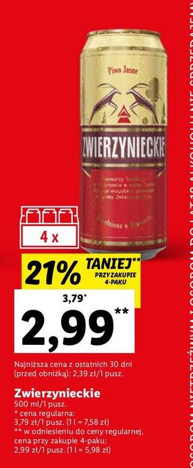 Lidl Piwo zwierzynieckie oferta