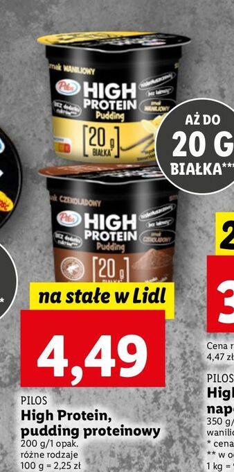 Lidl Pudding proteinowy czekoladowy pilos high protein oferta
