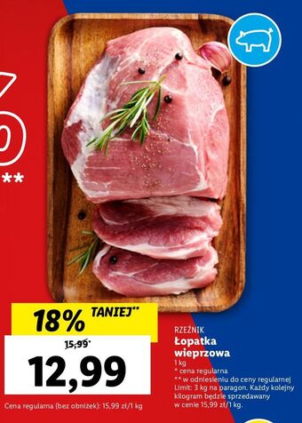 Lidl Łopatka wieprzowa bez kości rzeźnik codzienna dostawa oferta