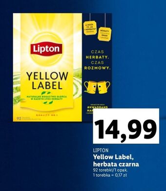 Lidl Herbata lipton yellow label tea oferta