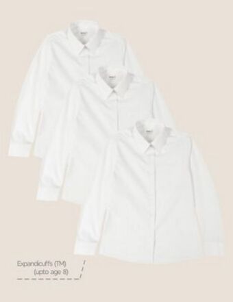 3pk girls' plus fit easy iron school shirts (4-18 yrs)